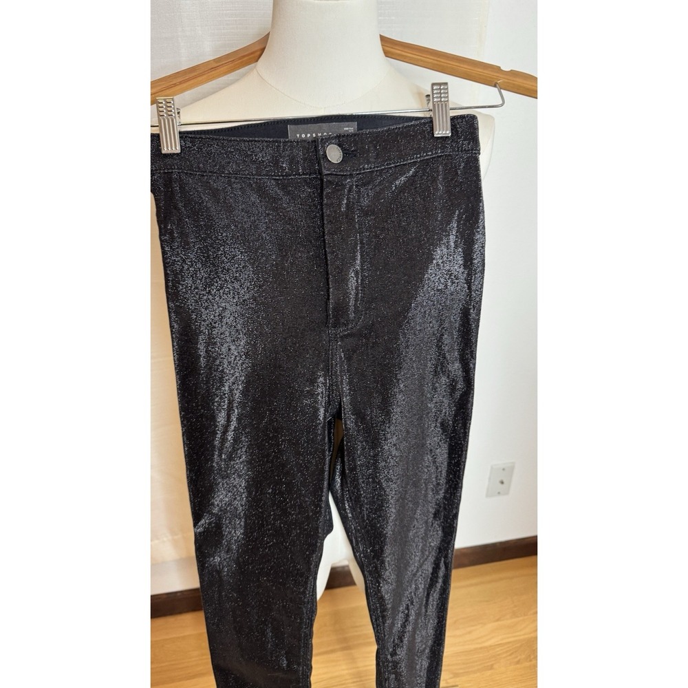 Top Shop (New) Black Metallic Legging/Pants Women's - Picture 7 of 9