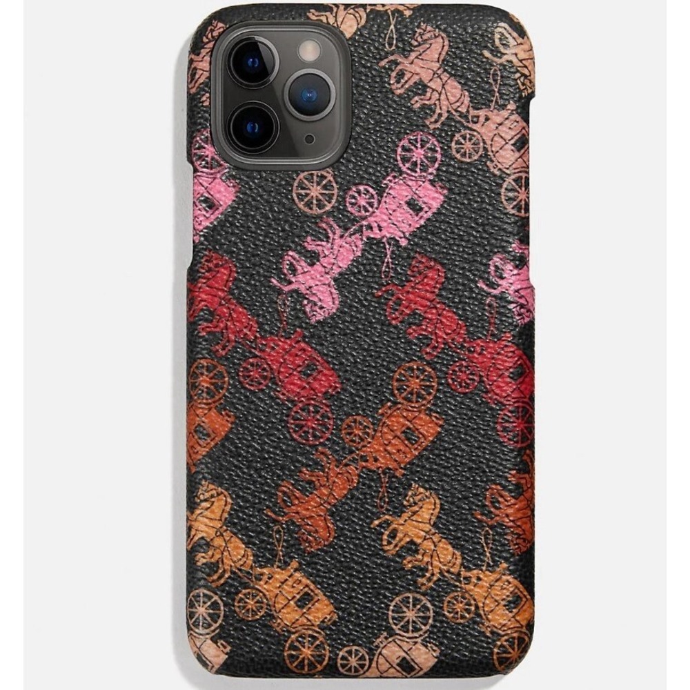 COACH NEW YORK Slim Wrap‎ Case iPhone 11 Pro Max Black Multi Color Horse Logo