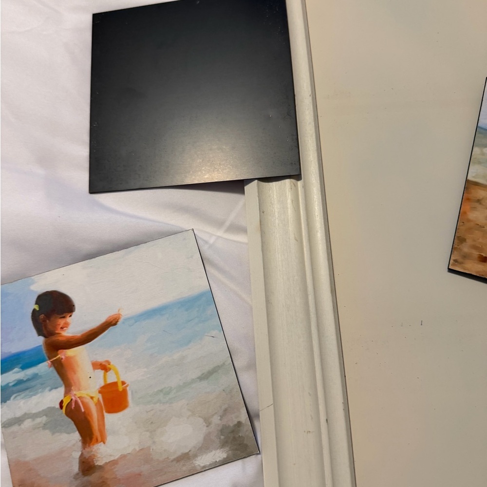 Magnetic Interchangeable Wall Art Set - Beach/Summer Theme White Frame - Picture 6 of 7
