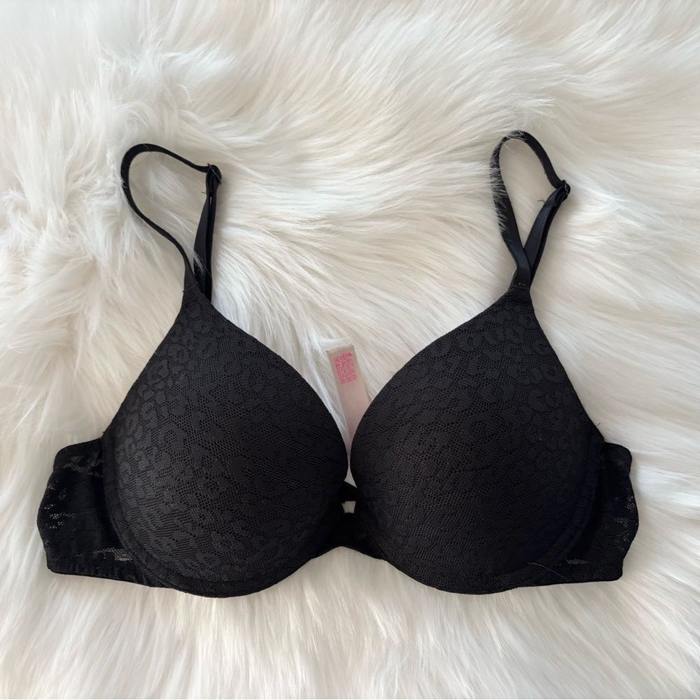 VS Pink Push-up Bra Black Pink 34 B - Picture 5 of 9