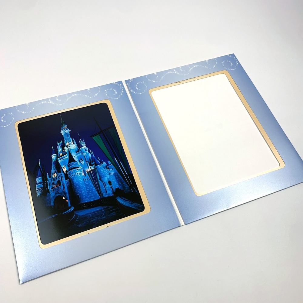 WDW Magic Kingdom Cinderellas Royal Table Photo‎ Folder Frame Night Castle Blue - Picture 12 of 12