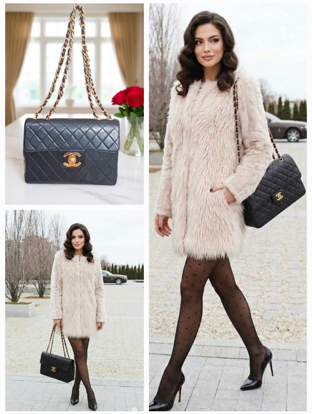 Chanel Vintage Jumbo Classic Flap Black Lambskin 24K Gold ✨ COA