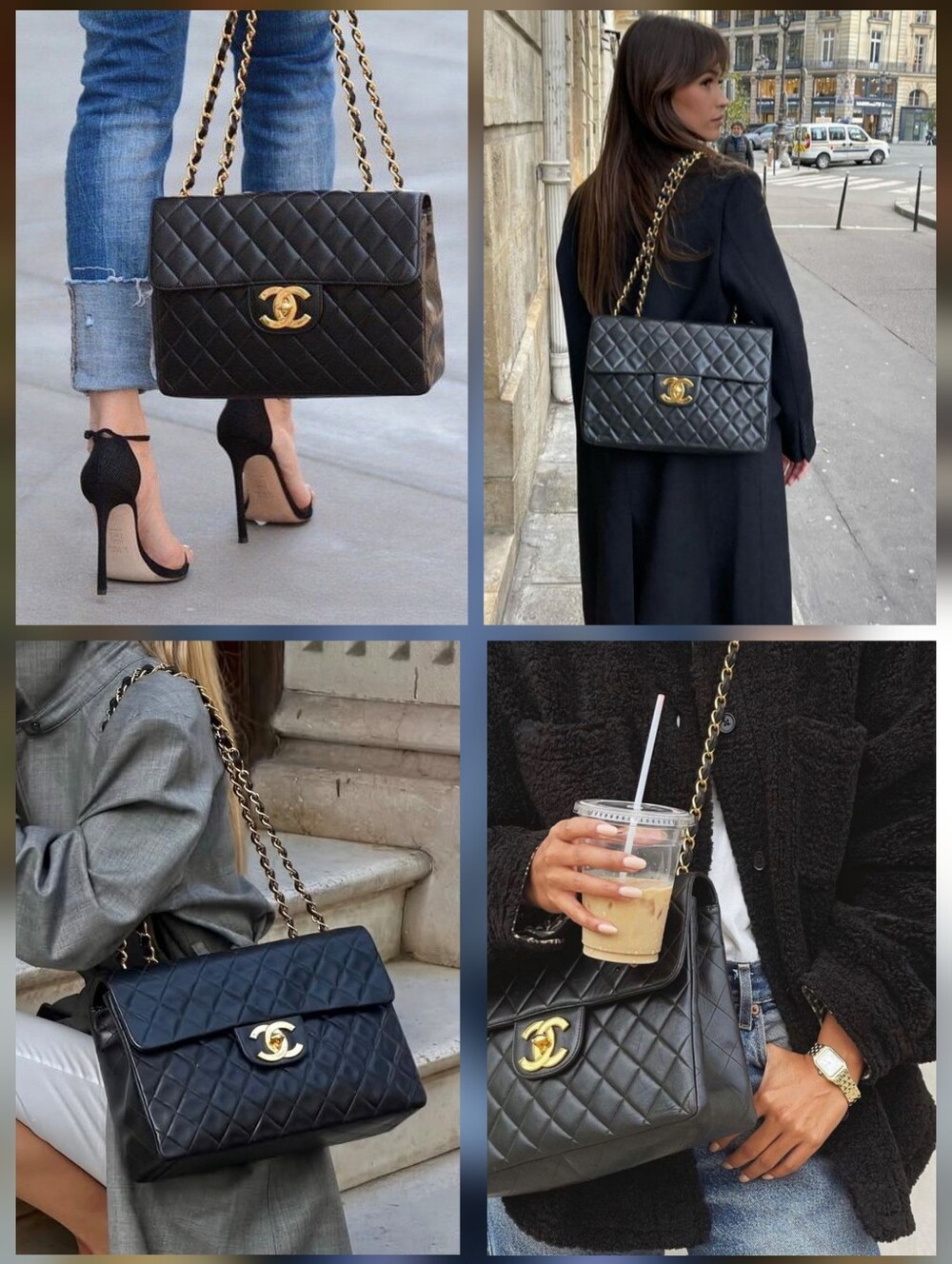 Chanel Vintage Jumbo Classic Flap Black Lambskin 24K Gold ✨ COA - Picture 8 of 16