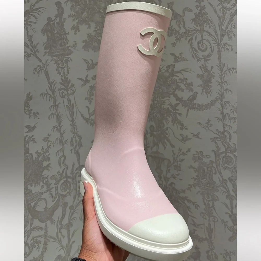 CHANEL Women's Rain Boots Pink - Picture 3 of 8