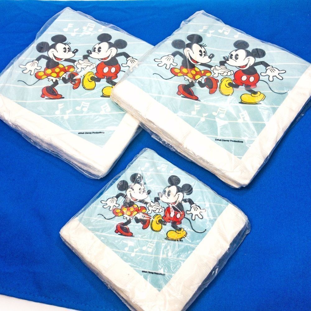 VTG Mickey/Minnie Mouse Party Napkins/Table Cover - Picture 3 of 8