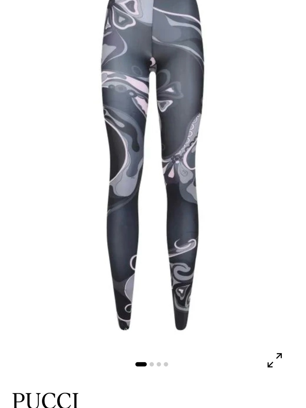 Emilio Pucci Black, Gray & Pink Printed Leggings