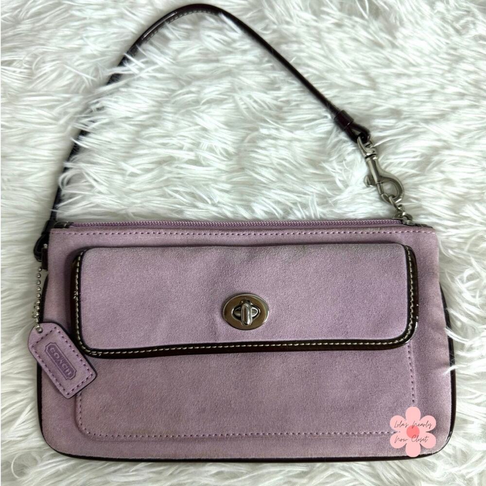y2K COACH Suede Purple Wristlet