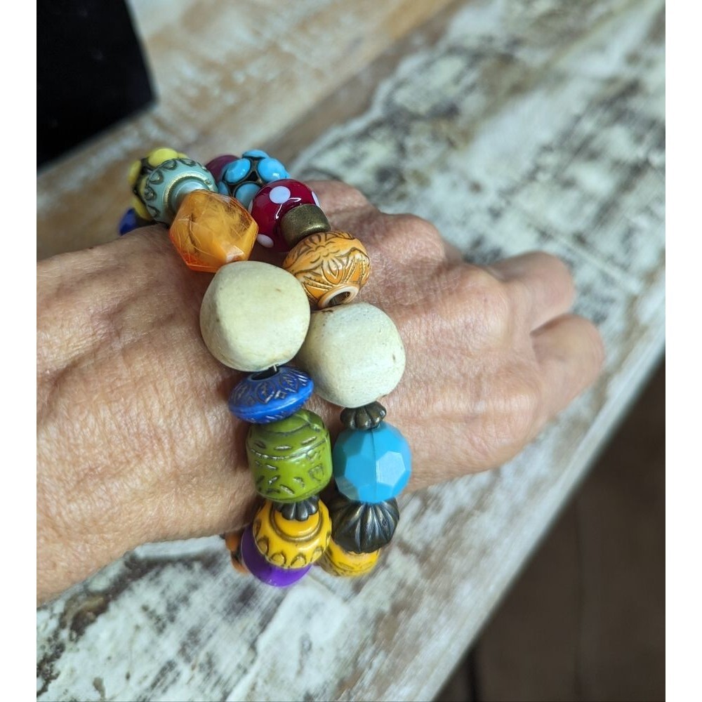Hand Crafted Colorful Coil Bracelet