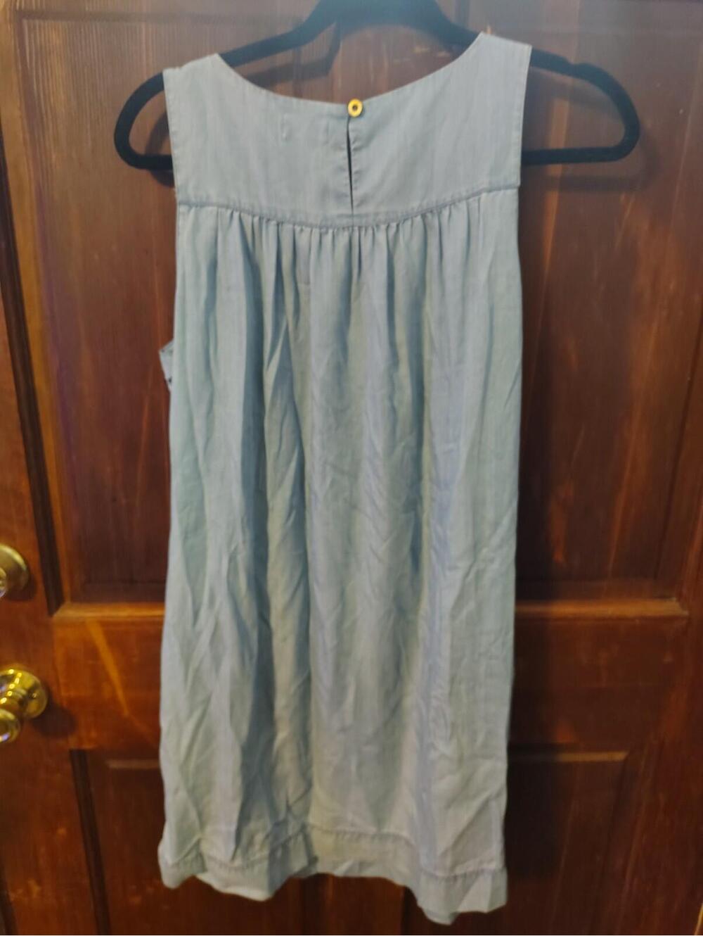 Crown & Ivy embroidered chambray tank dress with pockets - Picture 3 of 3