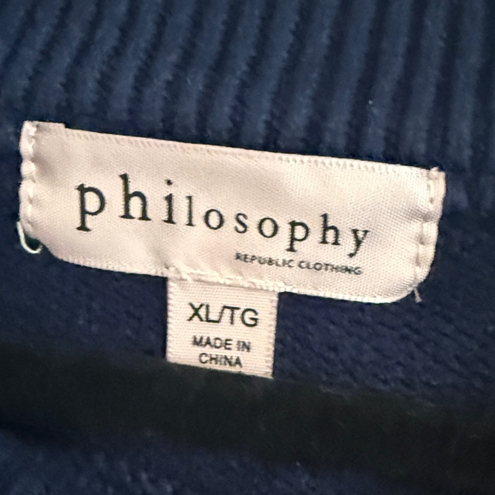 Philosophy Navy and Cream Striped Sweater - Picture 3 of 4
