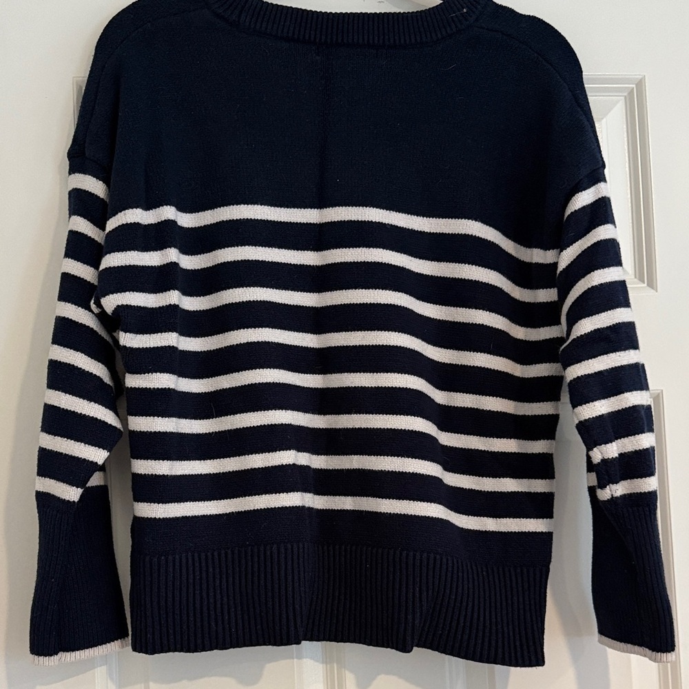 Philosophy Navy and Cream Striped Sweater - Picture 4 of 4
