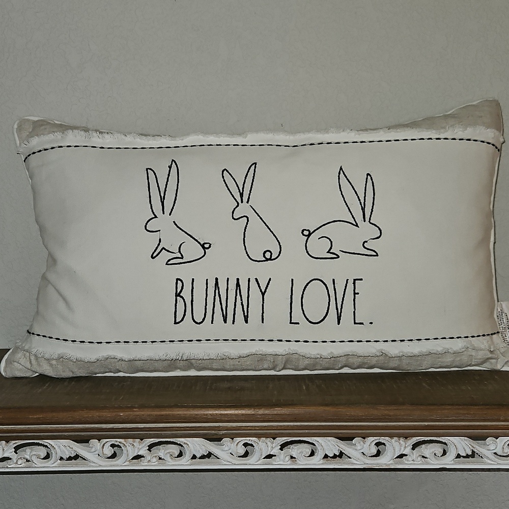 Rae Dunn Linen Blend Easter Feather Pillow