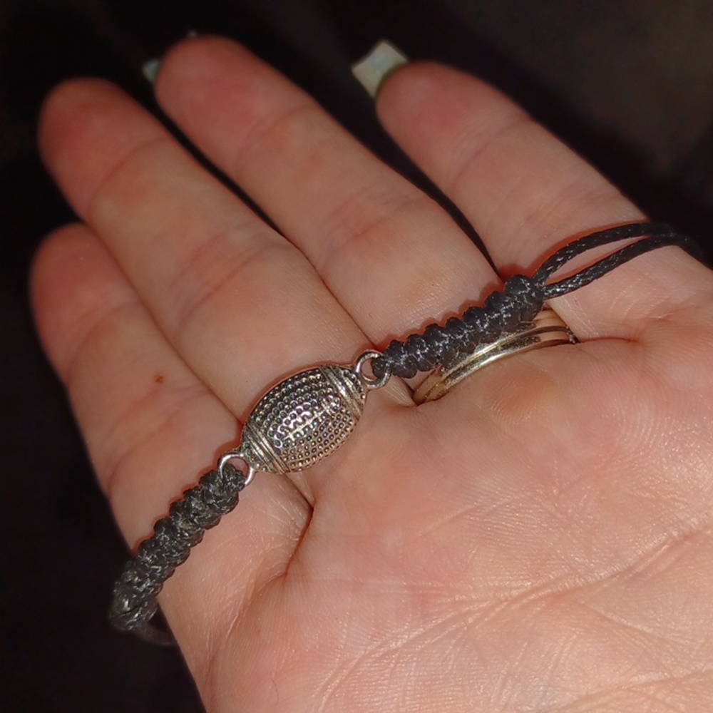 New black football bracelet