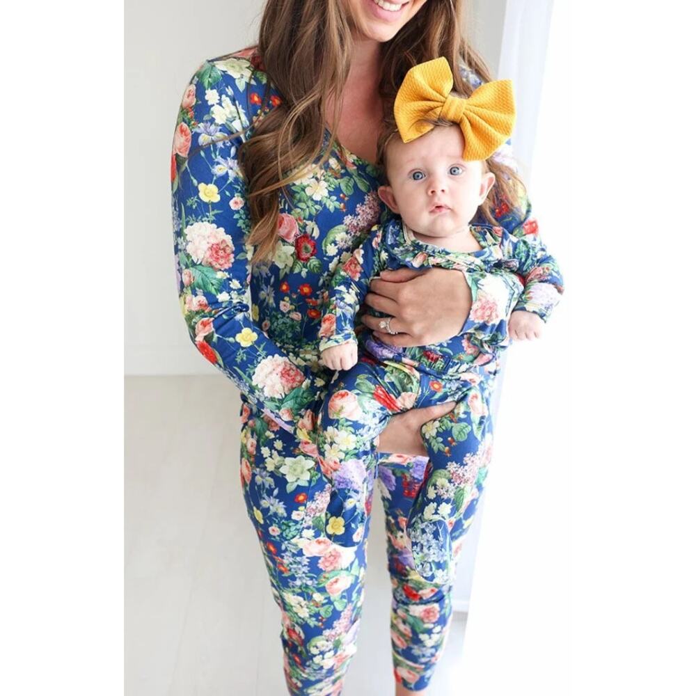 Posh Peanut Women's Bamboo Pajama Set in the Carmen floral print S