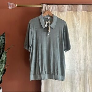 Madewell Three-Button Sweater Polo Shirt 100% Cotton Short Sleeve NWT Men's Sz M
