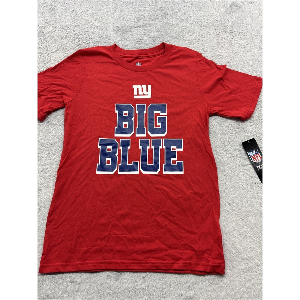 New York Giants NFL Tshirt Boys M‎ 10/12 Red "Big Blue"