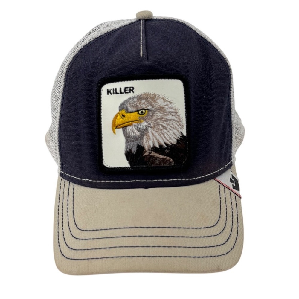 Goorin‎ Bros The Farm Killer Eagle Predator Trucker Hat Navy Tan Snapback Cap