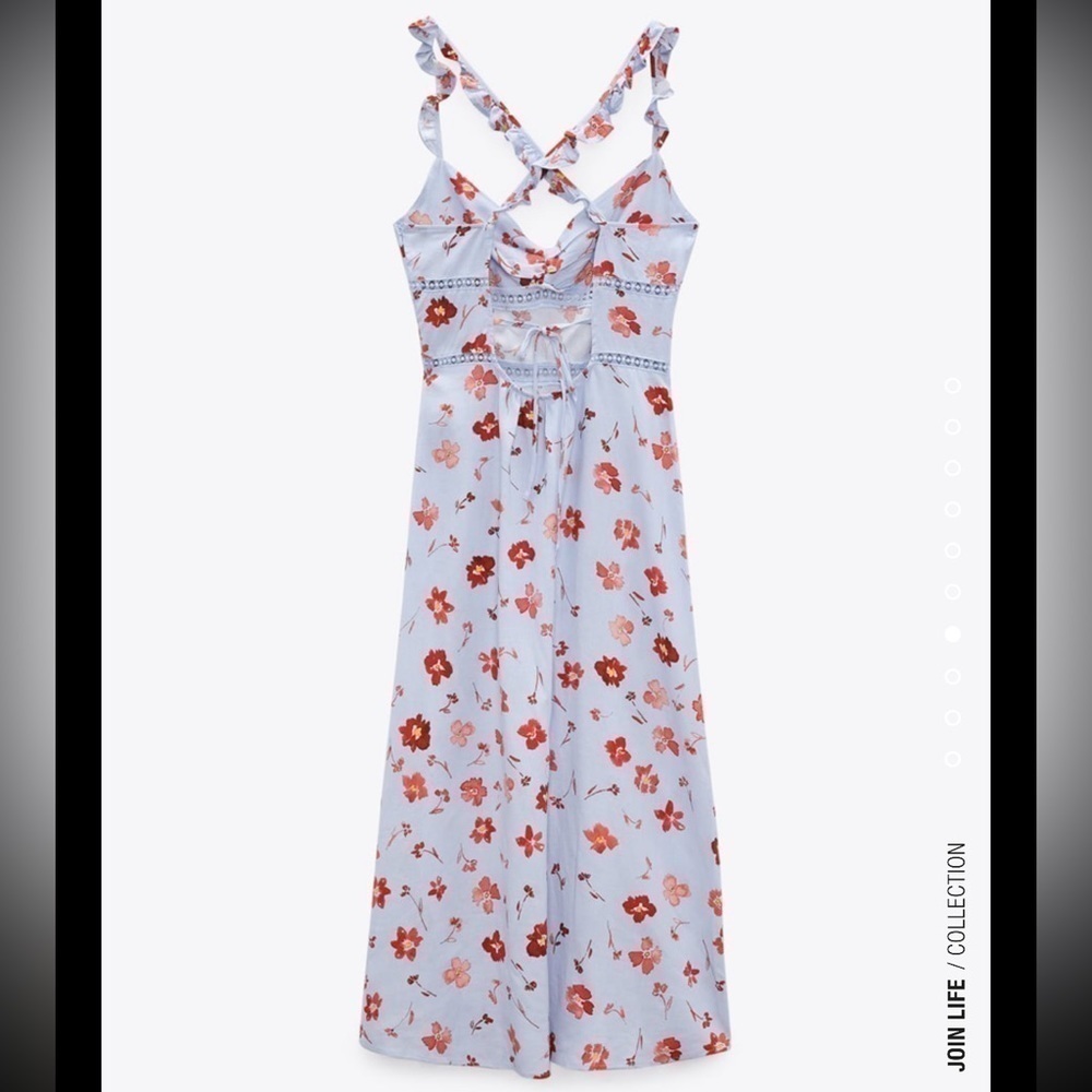 Zara Printed Linen Blend Dress - Picture 8 of 15