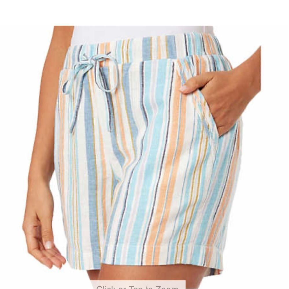 Briggs Ladies' Linen Blend Pull-On Short - Picture 3 of 8