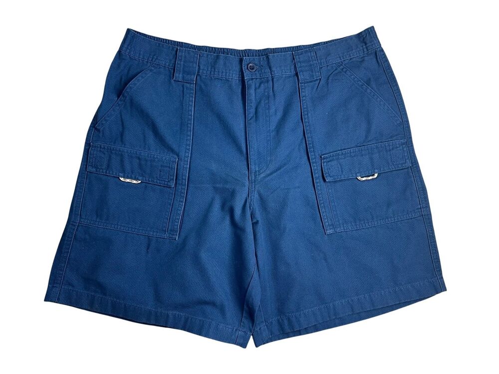 L.L. Bean Men's Blue Comfort Waist Canvas Cargo Shorts  38 reg  NWOT