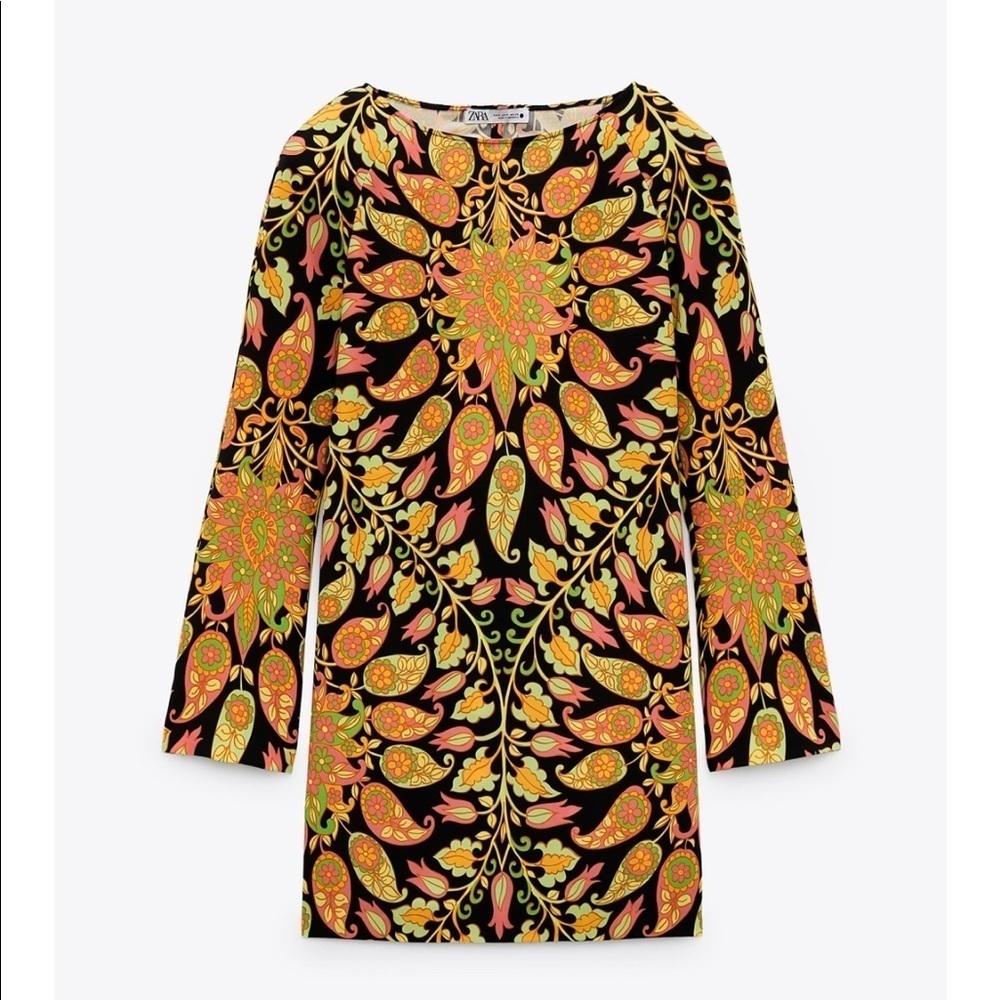 ZARA Printed Mini Dress - Picture 6 of 7