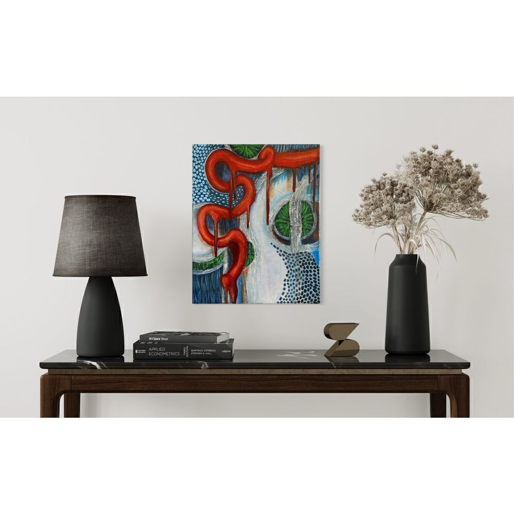 Original Mixed‎ Media Abstract Artwork 16x20 in. No Frame