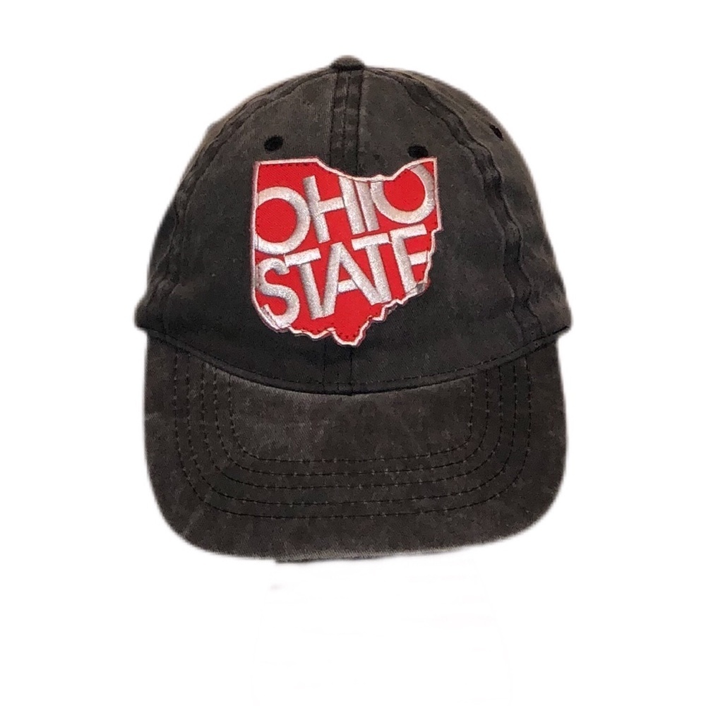 Washed Grey Baseball Hat W/ Ohio State Patch - Picture 3 of 4