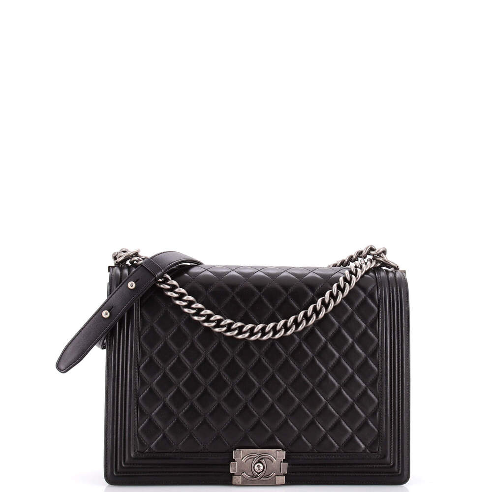Chanel Large Boy Flap Bag Quilted Lambskin
