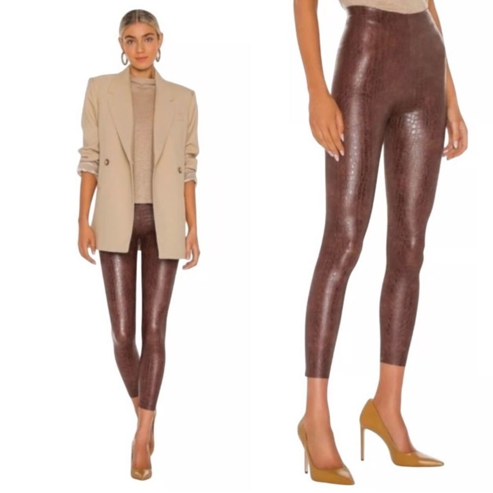 Revolve Commando Leggings NEW Reptile faux leather High Waist Tummy Shaping S - Picture 3 of 15