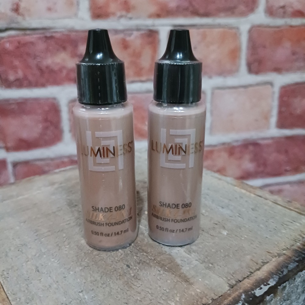 Luminess Air Silk 4-In-1 Airbrush Foundations Shade 080 .50 Fl Oz  Lot Of 2
