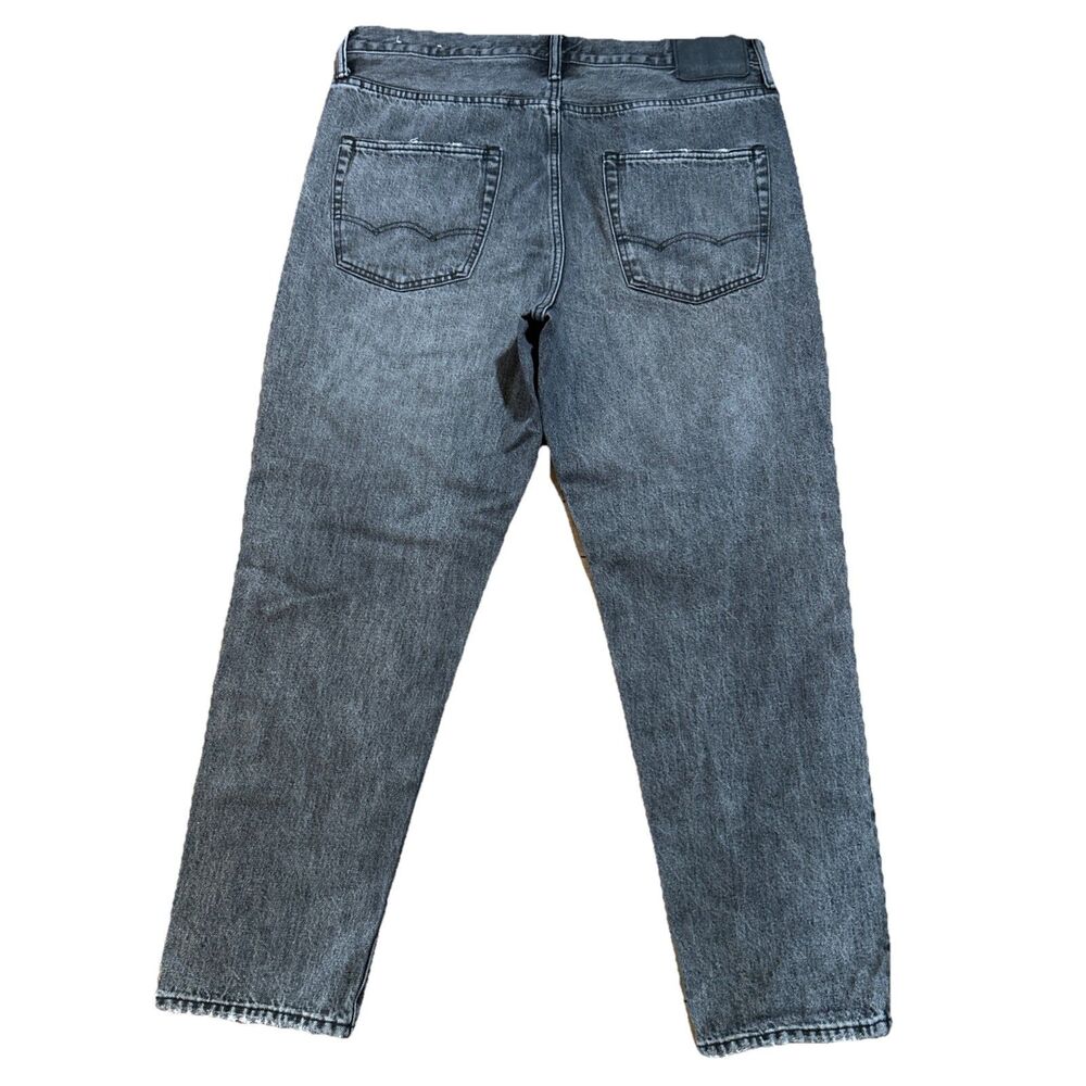 American Eagle Skater Jeans Men’s 34x32 (36x29) Black Distressed Baggy Denim - Picture 2 of 6