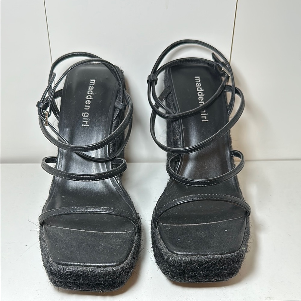 Madden Girl Black Strappy Heels