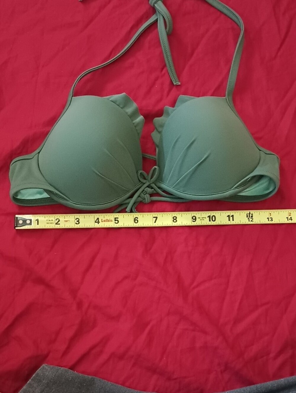 Victoria's Secret Olive Green Bikini Top Size 36c NWOT Swim Pool Pushup Cups - Picture 5 of 6