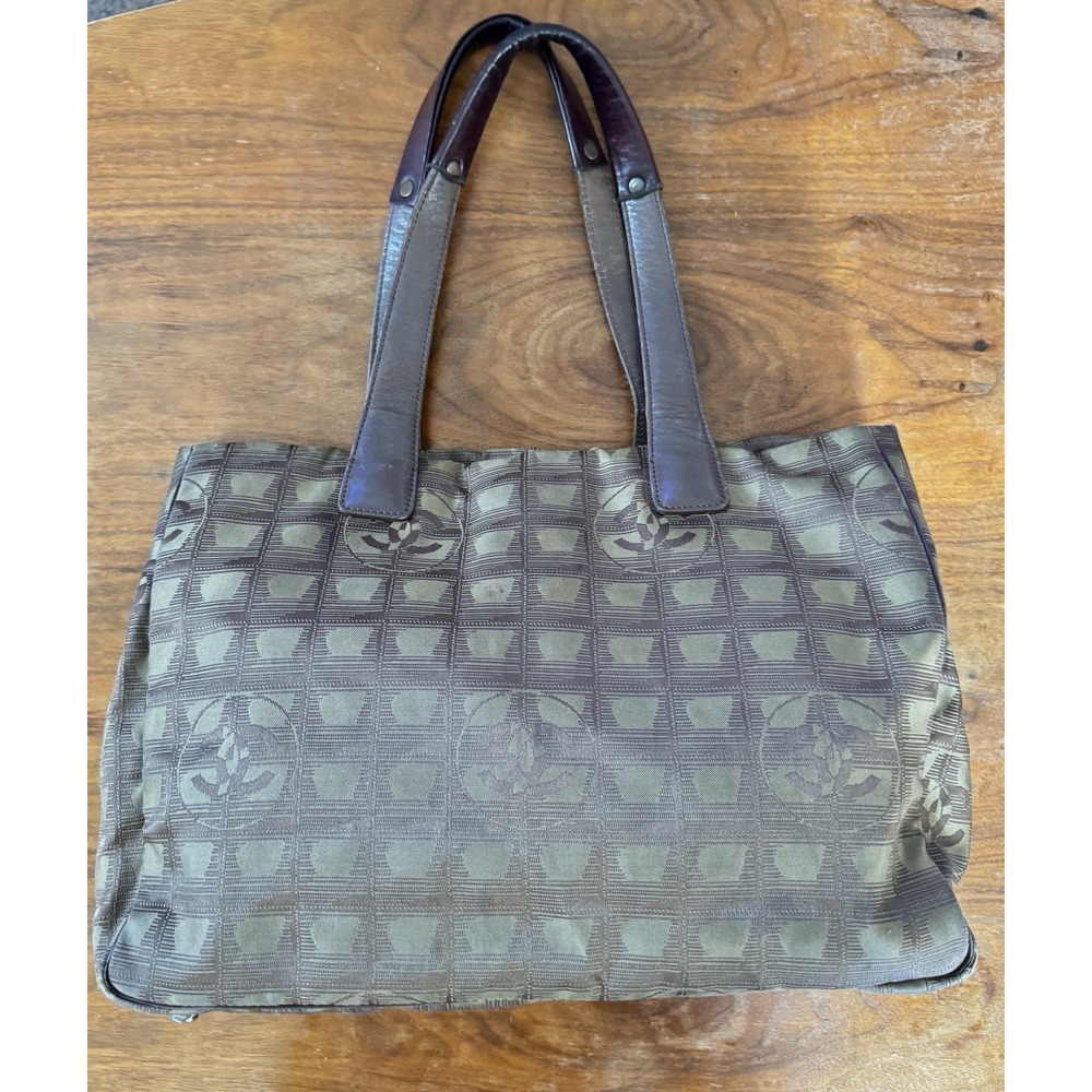 CHANEL Travel Line Olive Nylon Tote - Picture 2 of 10