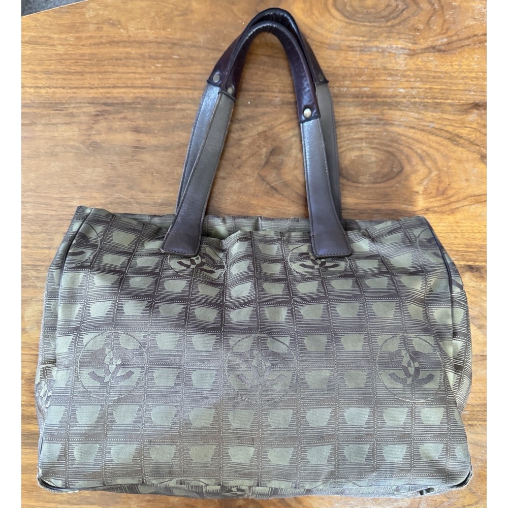 CHANEL Travel Line Olive Nylon Tote
