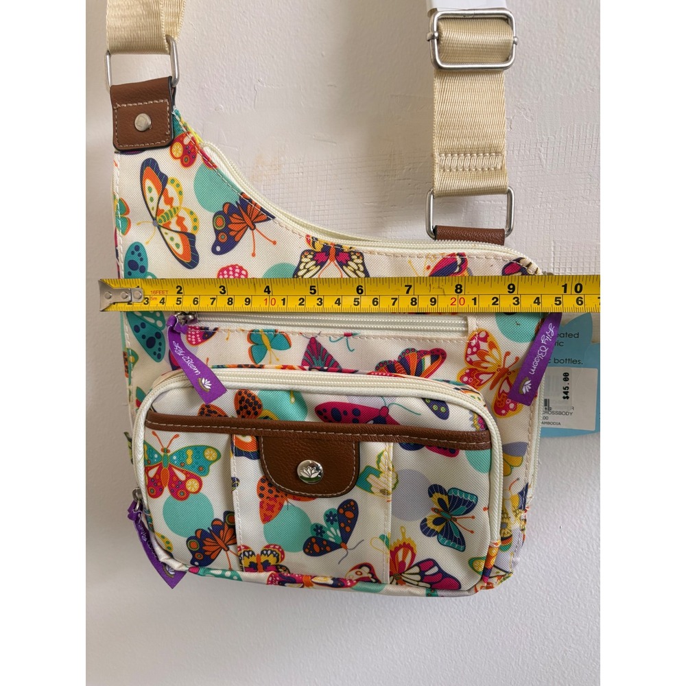 Lily Bloom Brenda Mid Crossbody Bag Butterfly Print Recycled Karma Bloom NEW - Picture 9 of 10