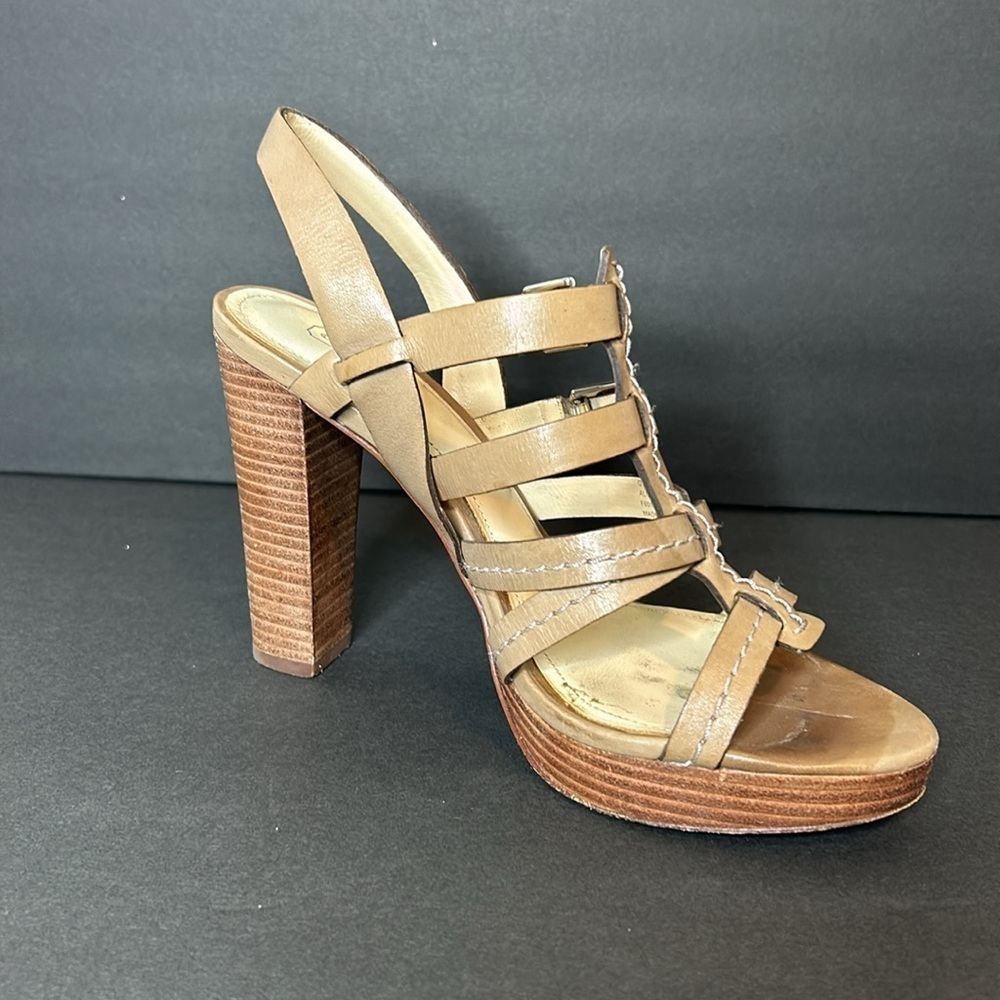 Coach Beige Alie strapped high heeled sandals size 8.5 - Picture 2 of 8