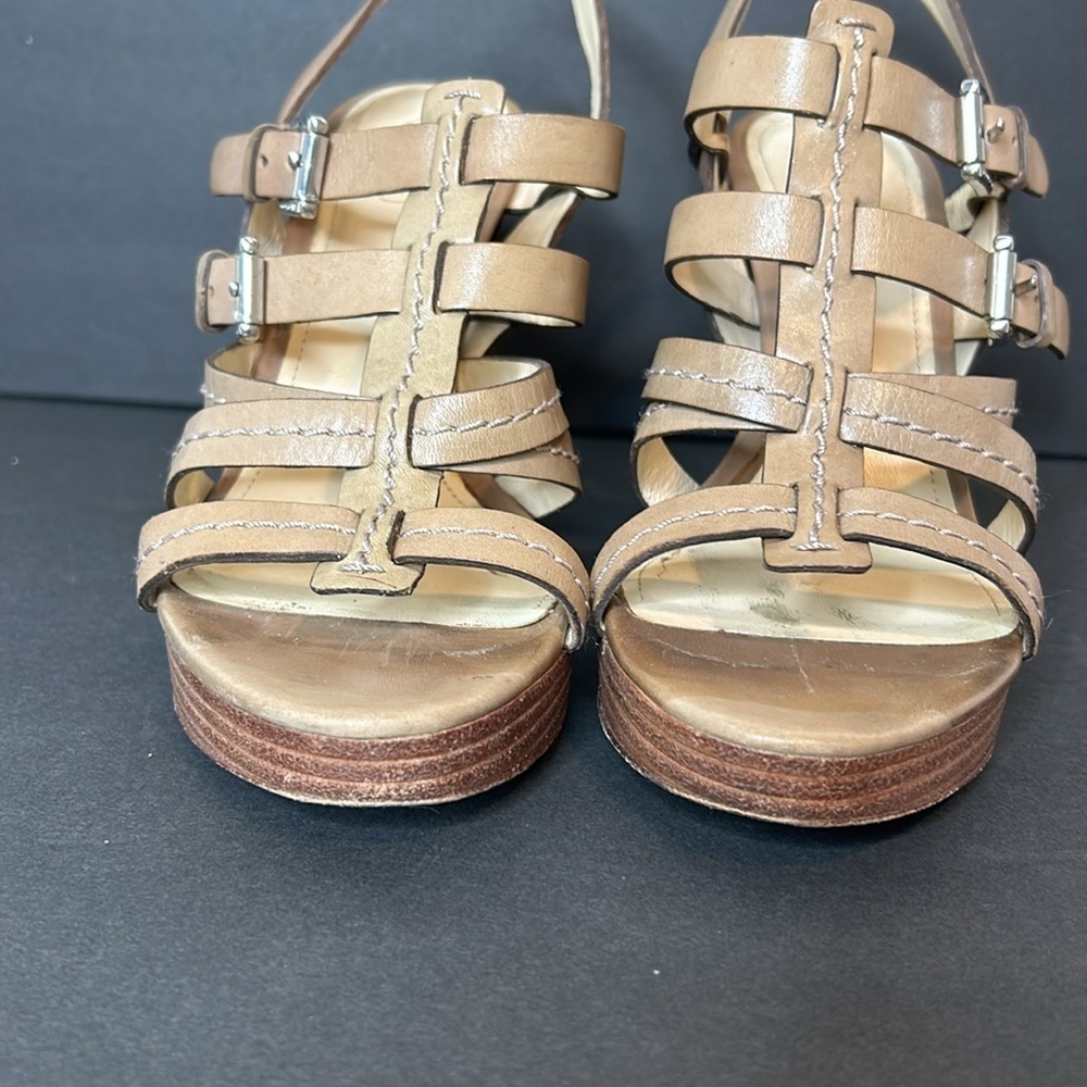 Coach Beige Alie strapped high heeled sandals size 8.5 - Picture 4 of 8
