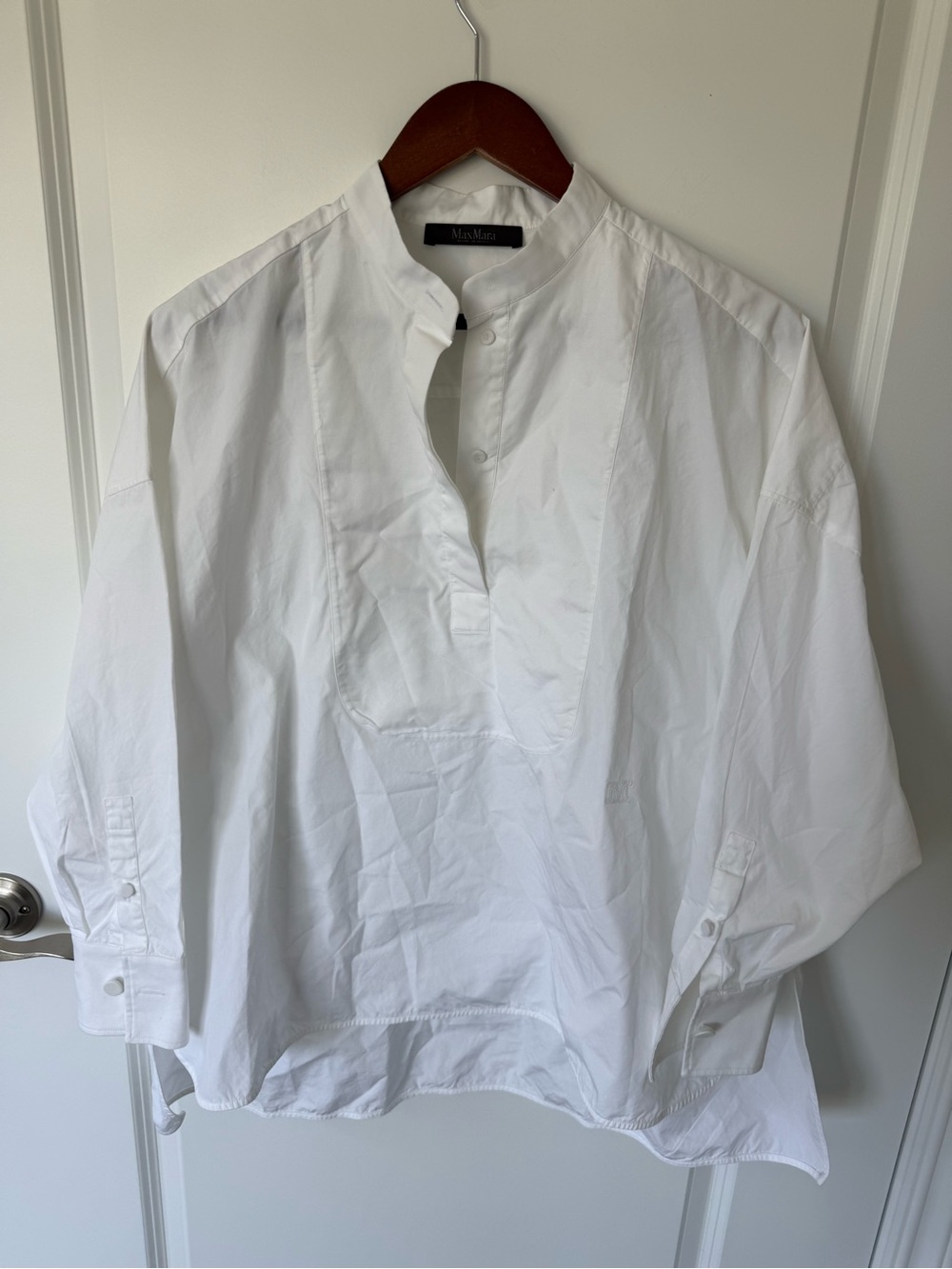 MaxMara Cotton Boxy Popover Blouse Size 8