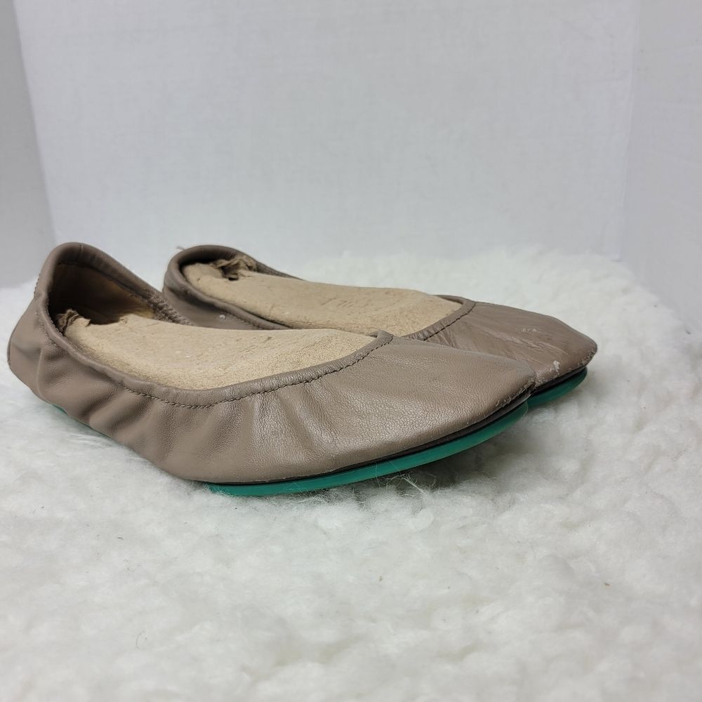 Tieks By Gavrieli Women's Shoes Size Us 8 Taupe Leather Slip On Ballet Flats