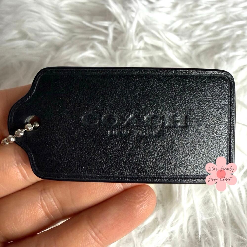 2" COACH Black Snack Print Animal Print Fob Bag Charm Hang tag Hangtag