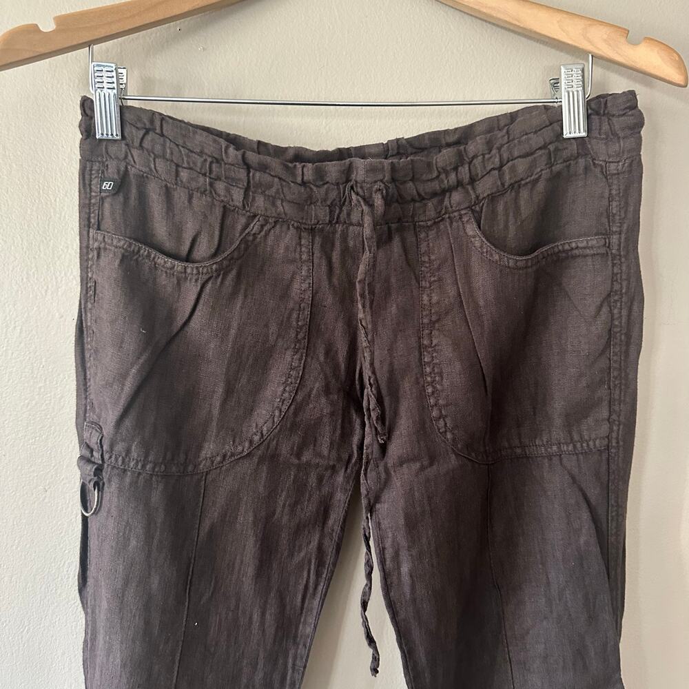 Miss Sixty Brown Linen Joggers Y2K Size 25 - Picture 8 of 8