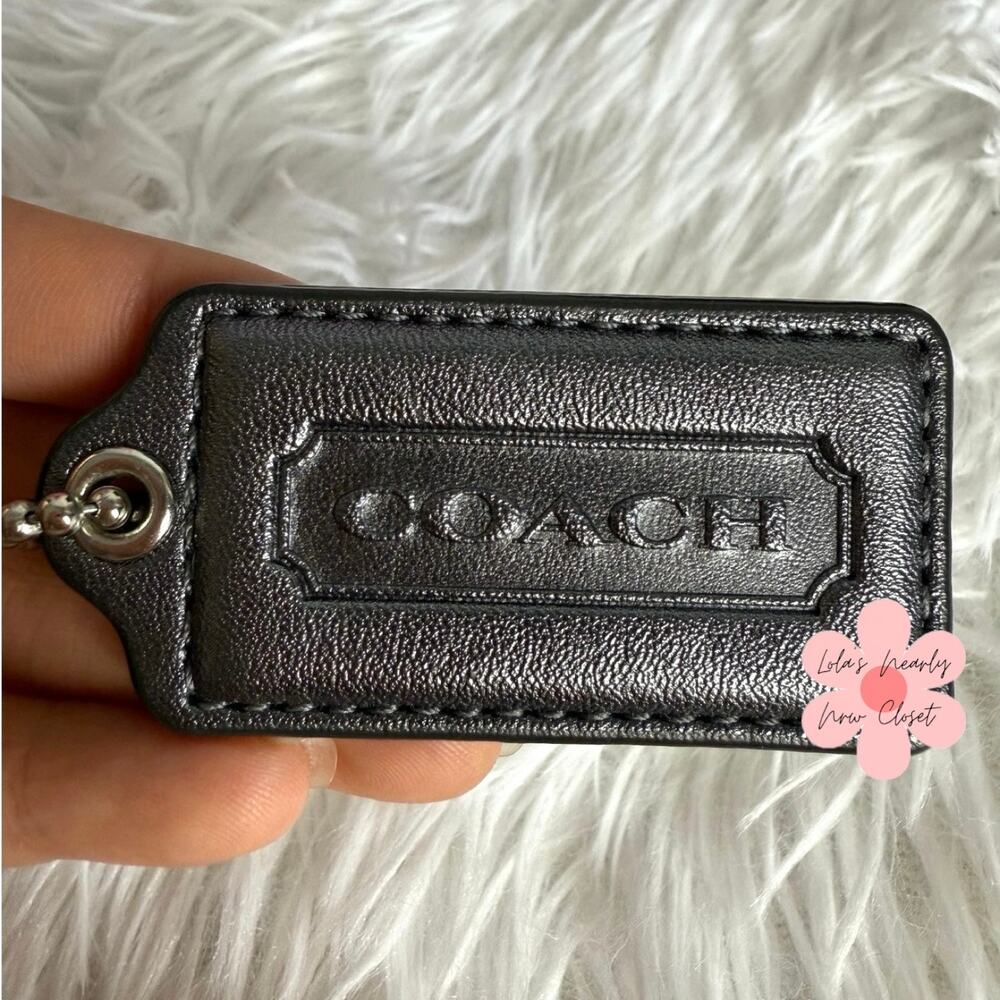 2.5" COACH Gray Fob Bag Charm Hang tag Hangtag