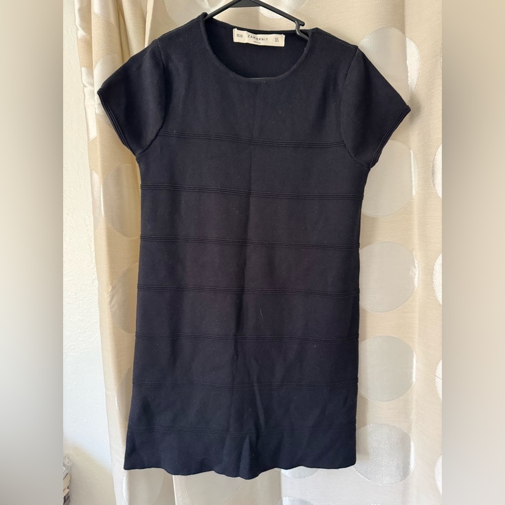 Zara Knit Navy Blue mini dress, Size M - Picture 3 of 9