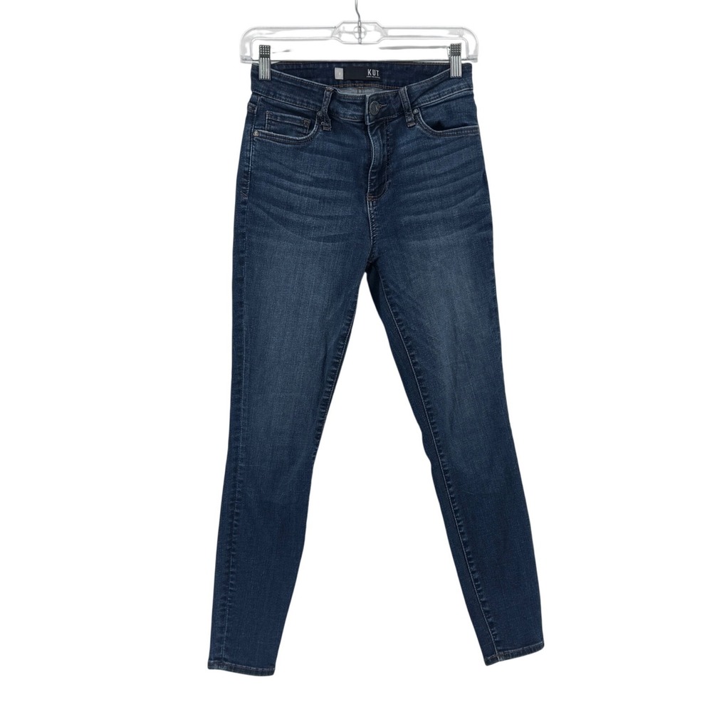 Kut from the Kloth Jeans Womens 0 Blue Donna High Rise Ankle Skinny Dark Wash