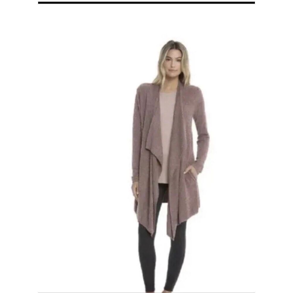 Barefoot Dream Cozychic Lite Island Wrap Open Front Cardigan Size Small Oatmeal