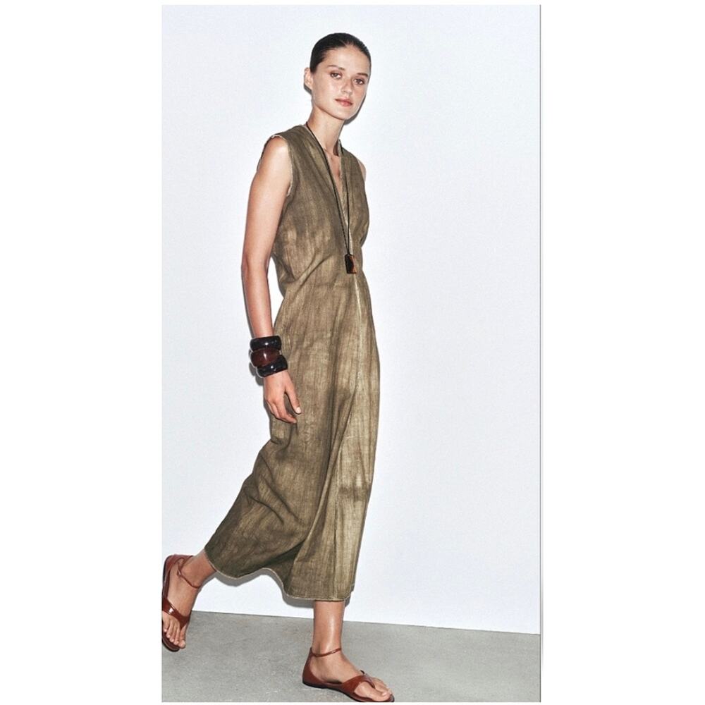 Zara tie dye dress V Neck NWT M