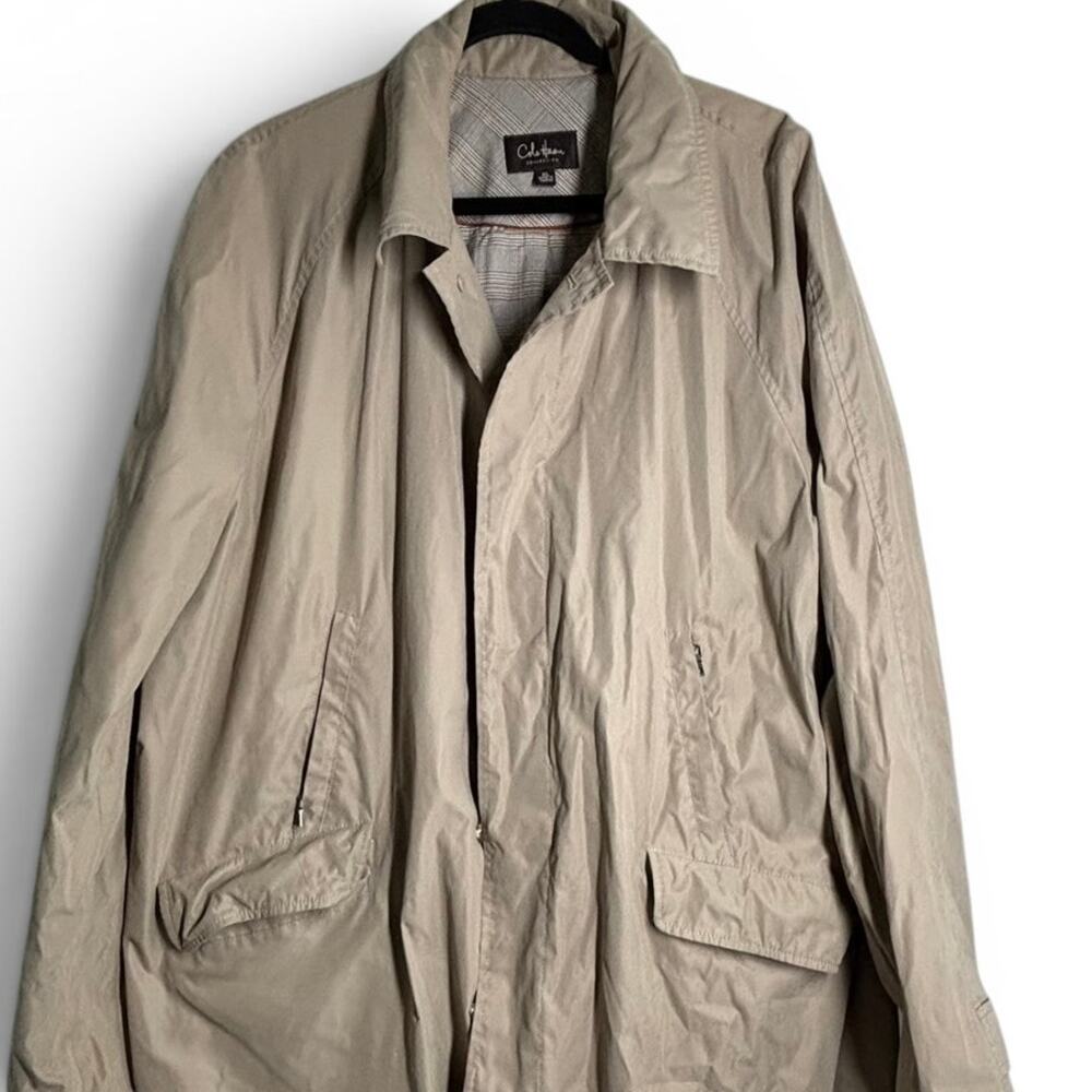 Cole Haan XL-XXL Trench Coat Jacket Mid Length Khaki Tan Classic Oversized - Picture 3 of 7
