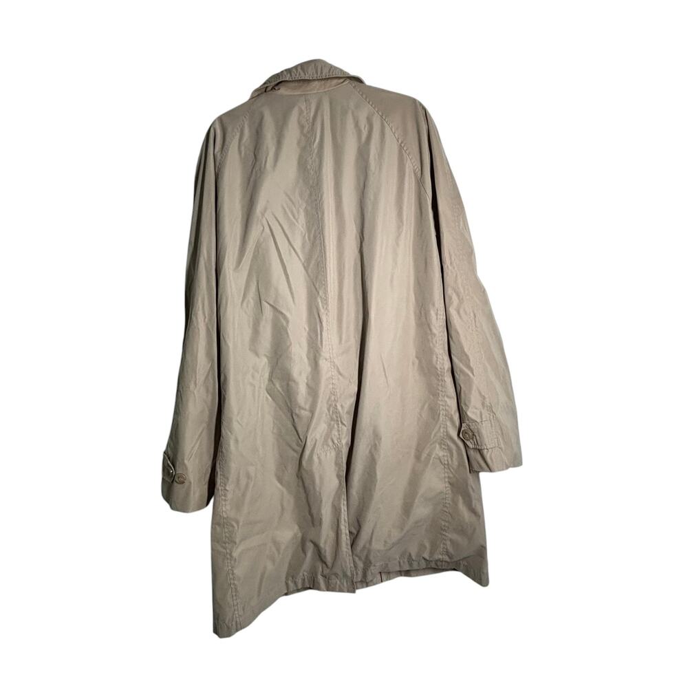Cole Haan XL-XXL Trench Coat Jacket Mid Length Khaki Tan Classic Oversized - Picture 4 of 7