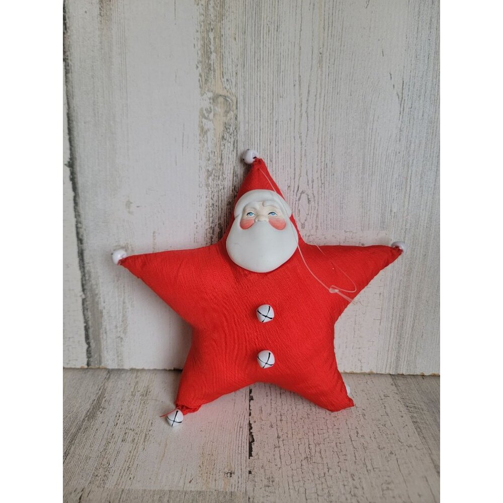 Plush Bell red star Santa‎ claus ornament Xmas